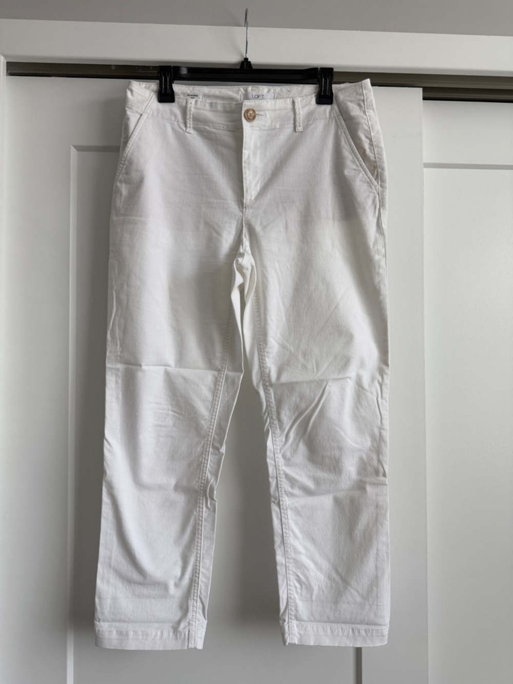 LOFT White Women’s Monroe Slim Chino Straight Leg Pants